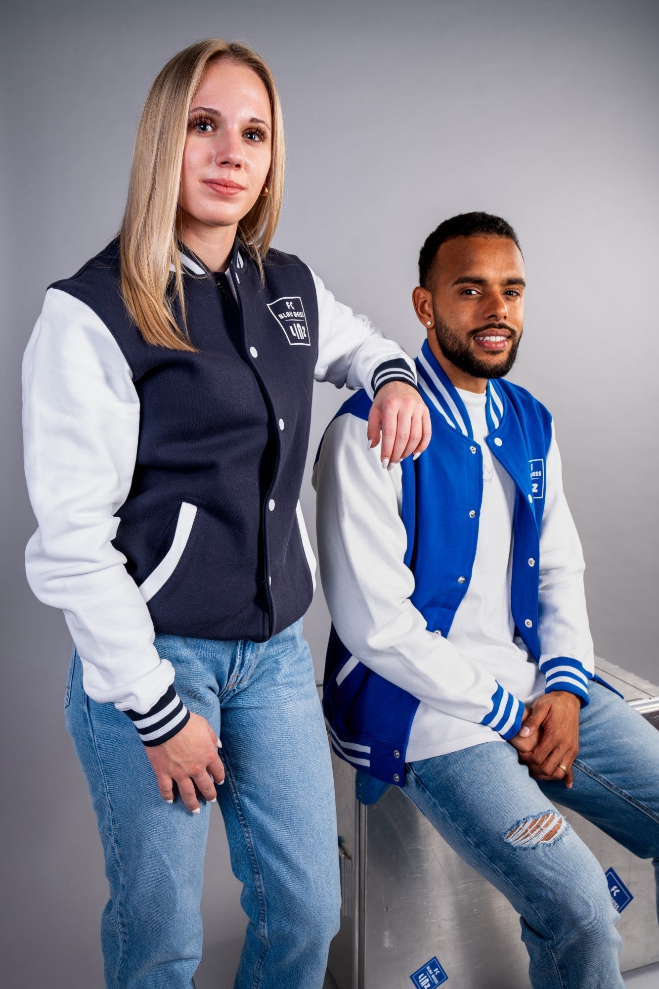 FC Blau-Weiß Linz College Jacket Royal Blau