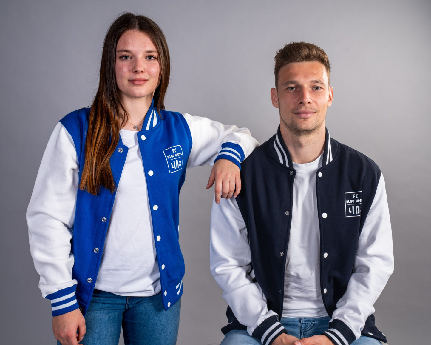 FC Blau-Weiß Linz College Jacket Royal Blau