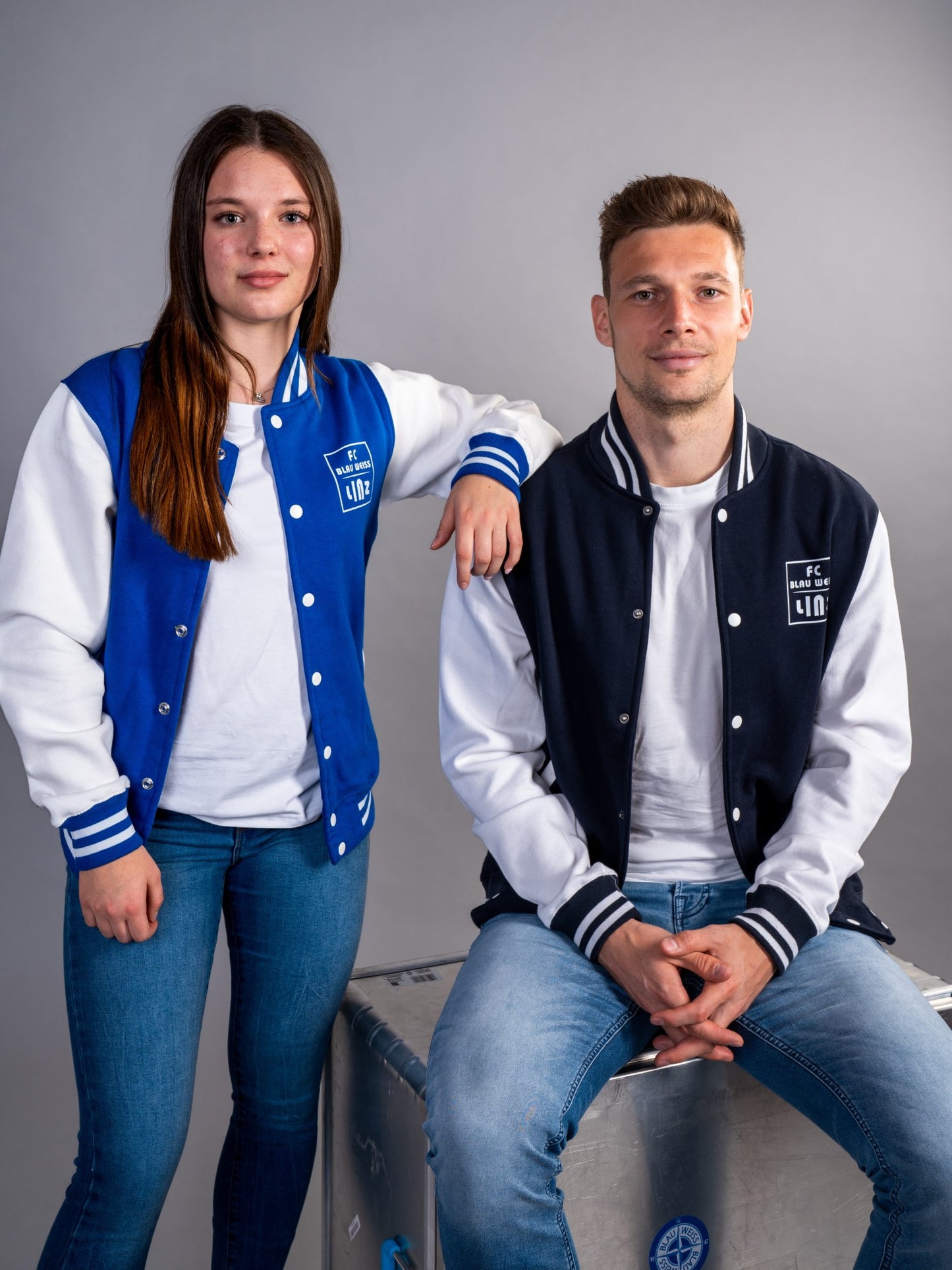 FC Blau-Weiß Linz College Jacket Royal Blau