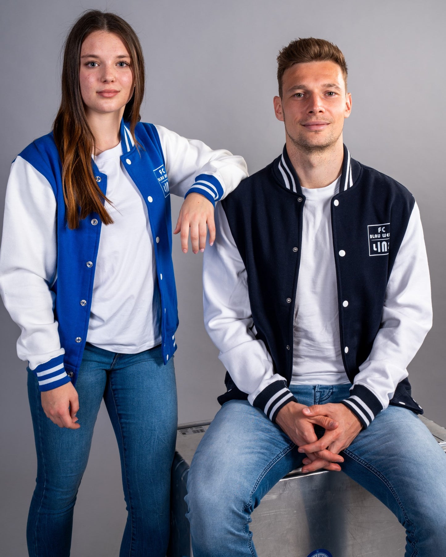 FC Blau-Weiß Linz College Jacket Royal Blau