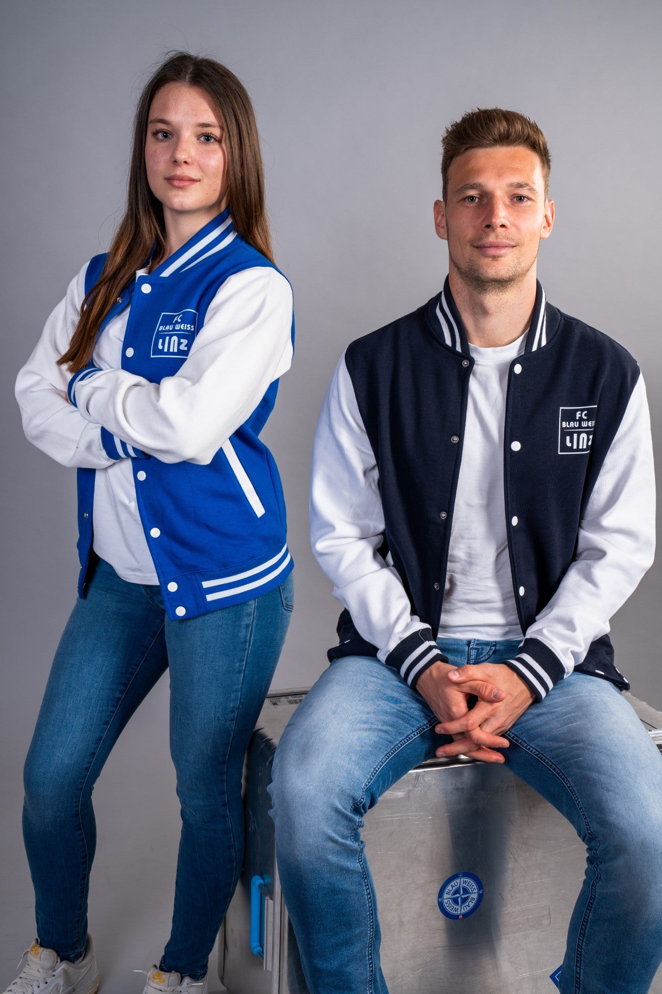 FC Blau-Weiß Linz College Jacket Royal Blau