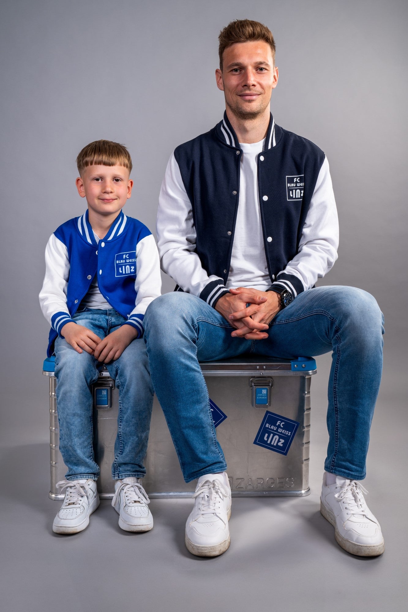 FC Blau-Weiß Linz College Jacket Royal Blau